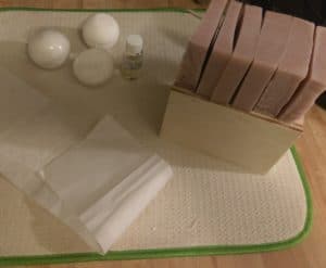 My soap cut up into bars.